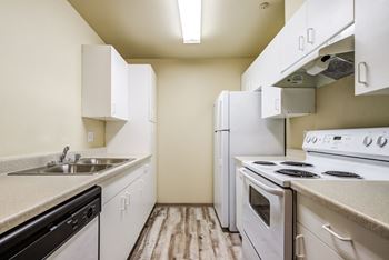 Fully equipped kitchen with range and dishwasher